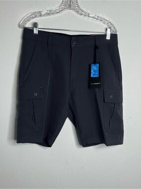 Rugby University Tech Utility Men Cargo Shorts Dark Gray Stretch Size   30
